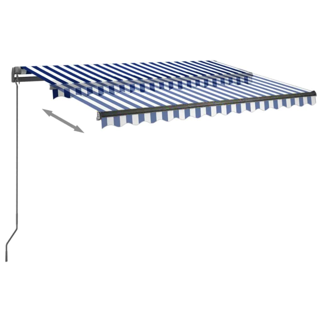 Standmarkise Automatisch 350x250 cm Blau/Weiß