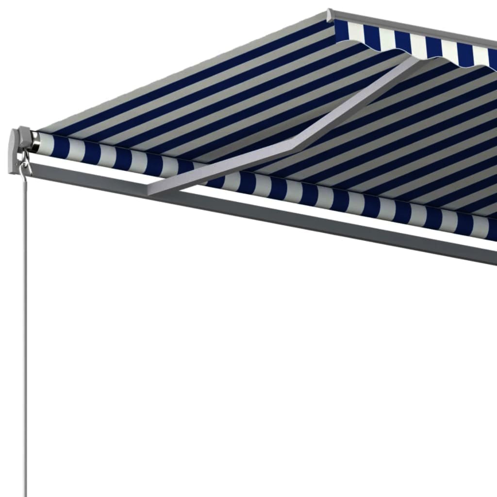 Standmarkise Automatisch 350x250 cm Blau/Weiß