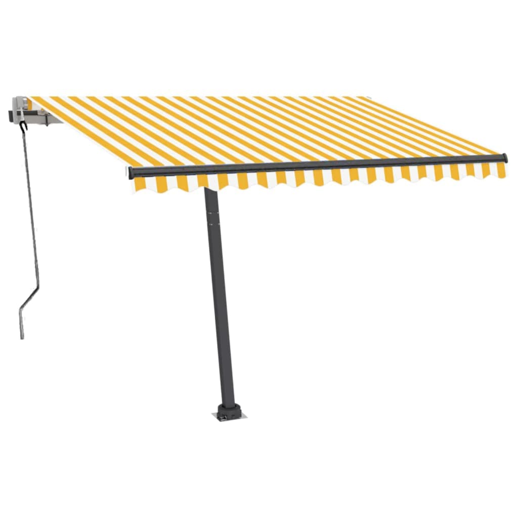 Standmarkise Automatisch 350x250 cm Gelb/Weiß