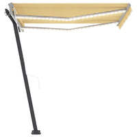 Thumbnail for Automatische Markise mit LED & Windsensor 350x250 cm Gelb/Weiß