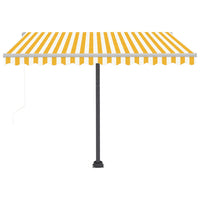 Thumbnail for Automatische Markise mit LED & Windsensor 350x250 cm Gelb/Weiß