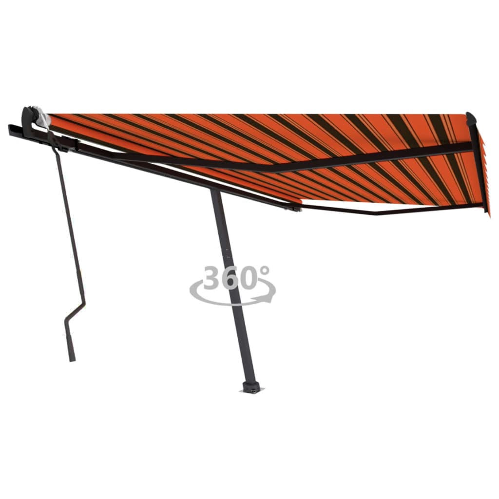 Standmarkise Einziehbar Handbetrieben 400x300 cm Orange/Braun