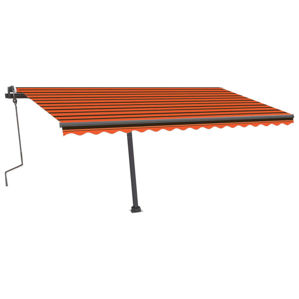 Standmarkise Einziehbar Handbetrieben 400x300 cm Orange/Braun