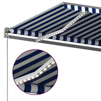 Thumbnail for Automatische Markise mit LED Windsensor 400x300 cm Blau Weiß
