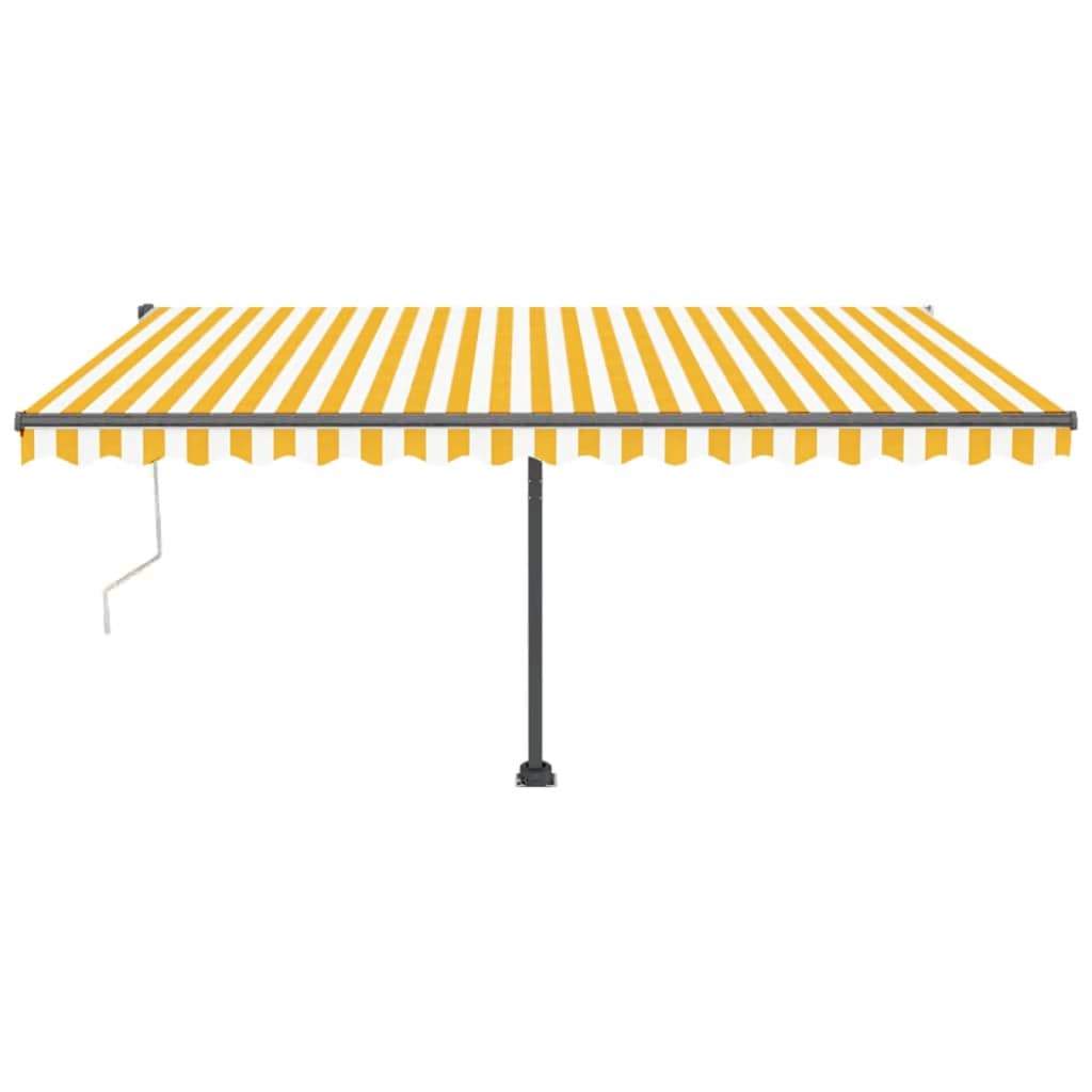 Automatische Markise mit LED & Windsensor 400x300 cm Gelb/Weiß