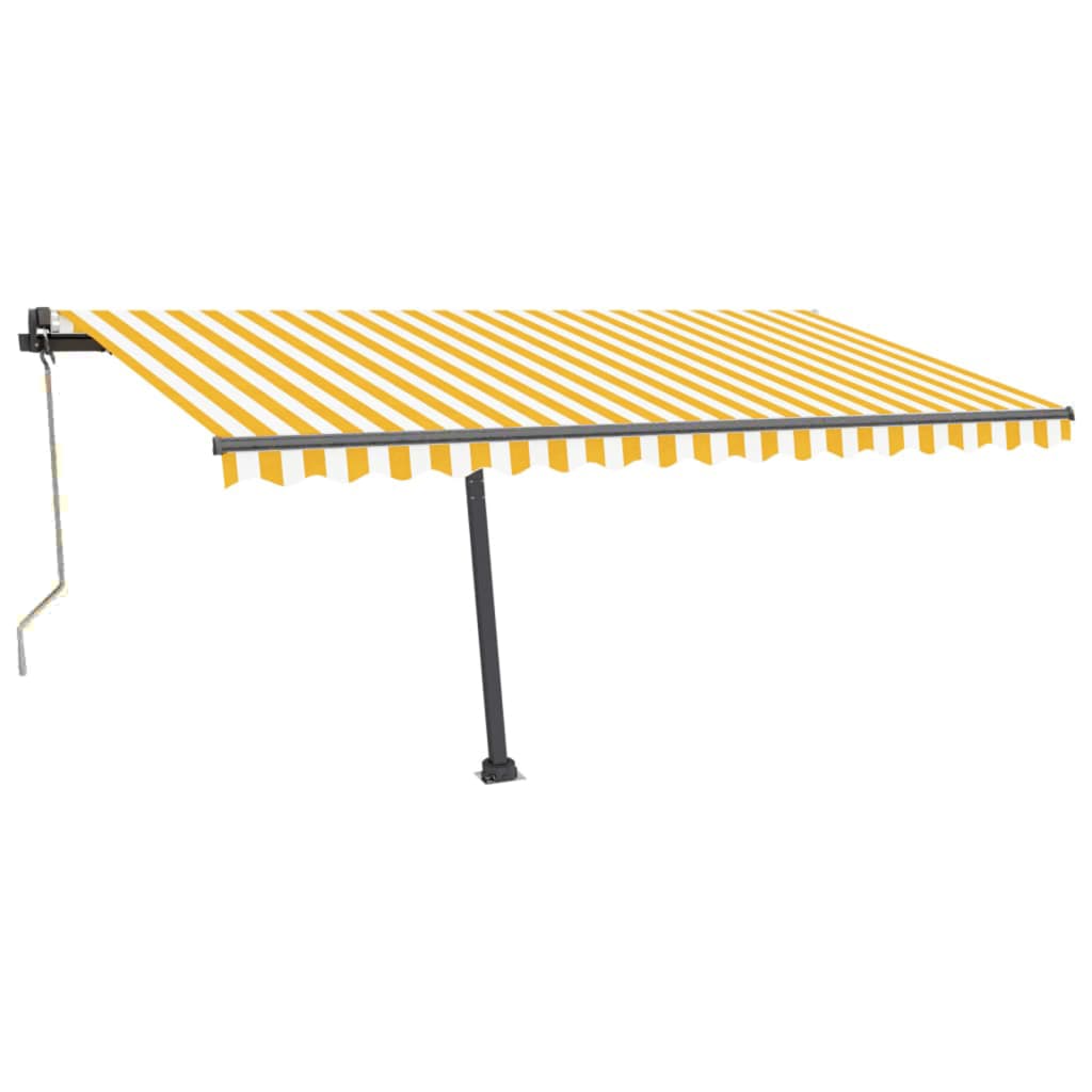 Automatische Markise mit LED & Windsensor 400x300 cm Gelb/Weiß