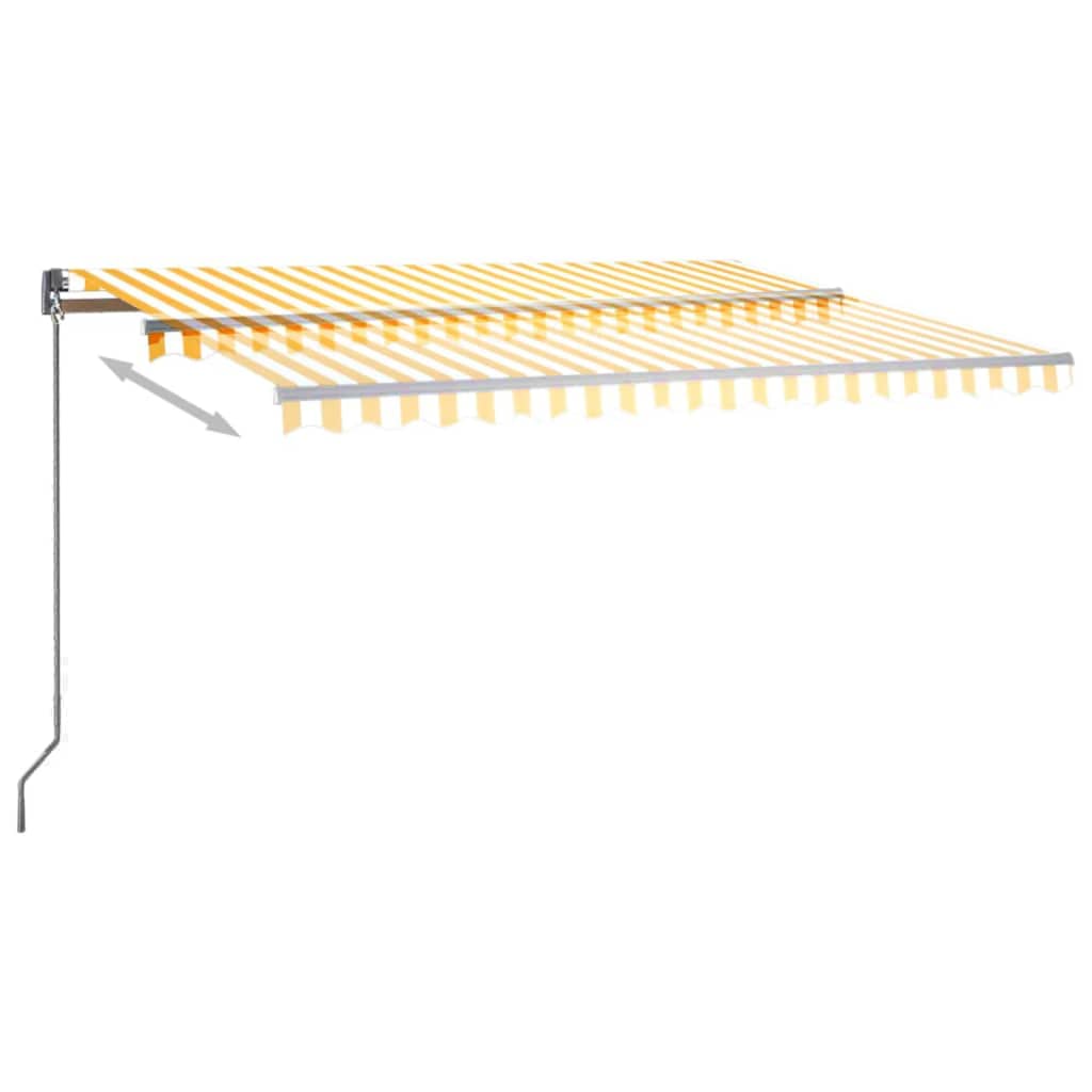 Automatische Markise mit LED & Windsensor 400x300 cm Gelb/Weiß
