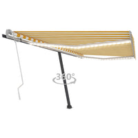 Thumbnail for Gelenkarmmarkise Einziehbar mit LED 450x300 cm Gelb und Weiß