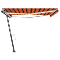 Thumbnail for Gelenkarmmarkise Einziehbar mit LED 450x300 cm Orange und Braun