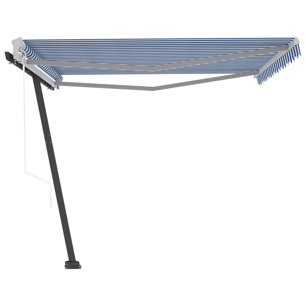 Standmarkise Automatisch 450x300 cm Blau/Weiß