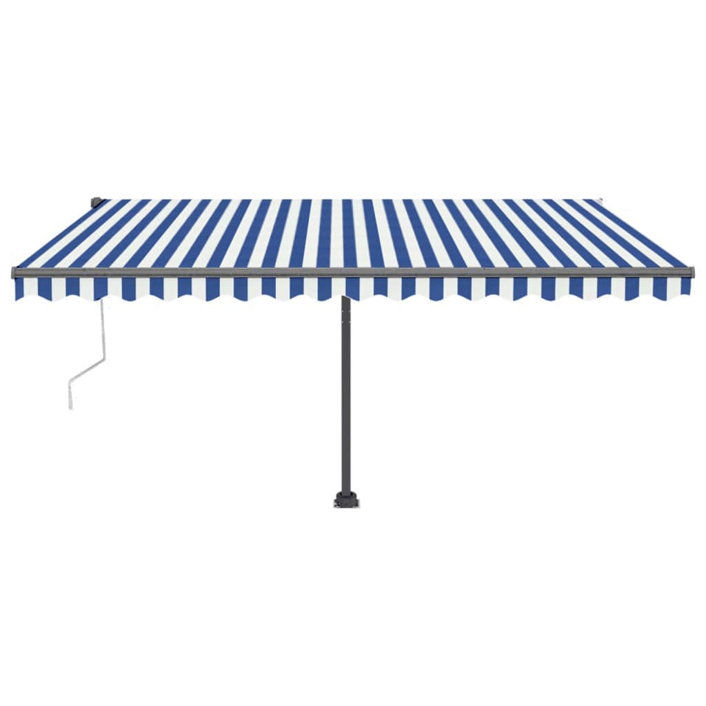 Automatische Markise mit LED Windsensor 450x300cm Blau und Weiß