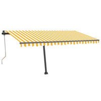 Thumbnail for Automatische Markise mit LED & Windsensor 450x300 cm Gelb/Weiß