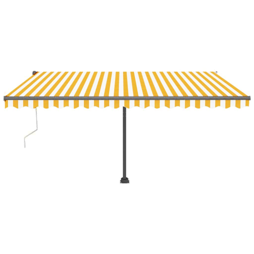 Automatische Markise mit LED & Windsensor 450x300 cm Gelb/Weiß