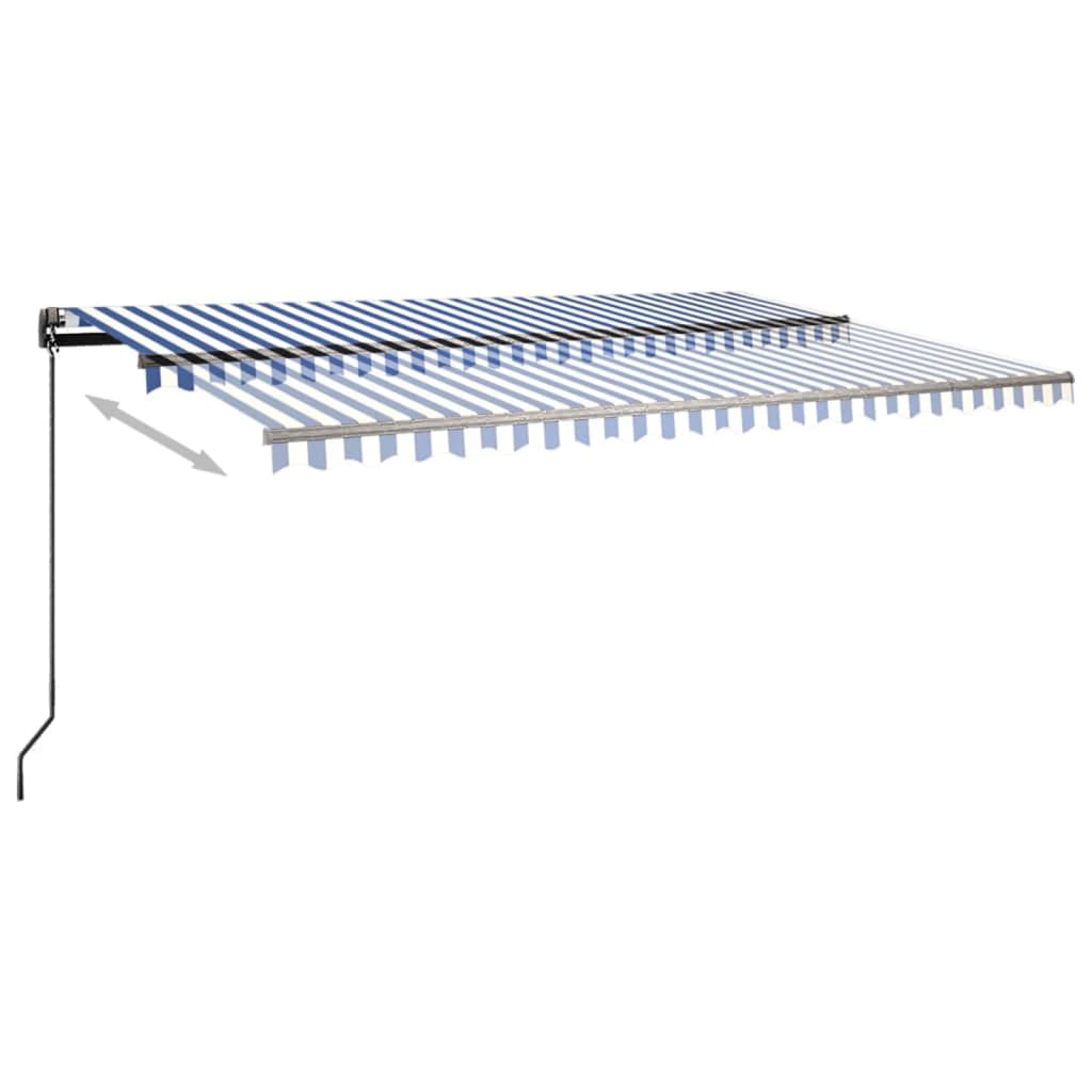 Automatische Markise mit LED & Windsensor 500x300 Blau und Weiß