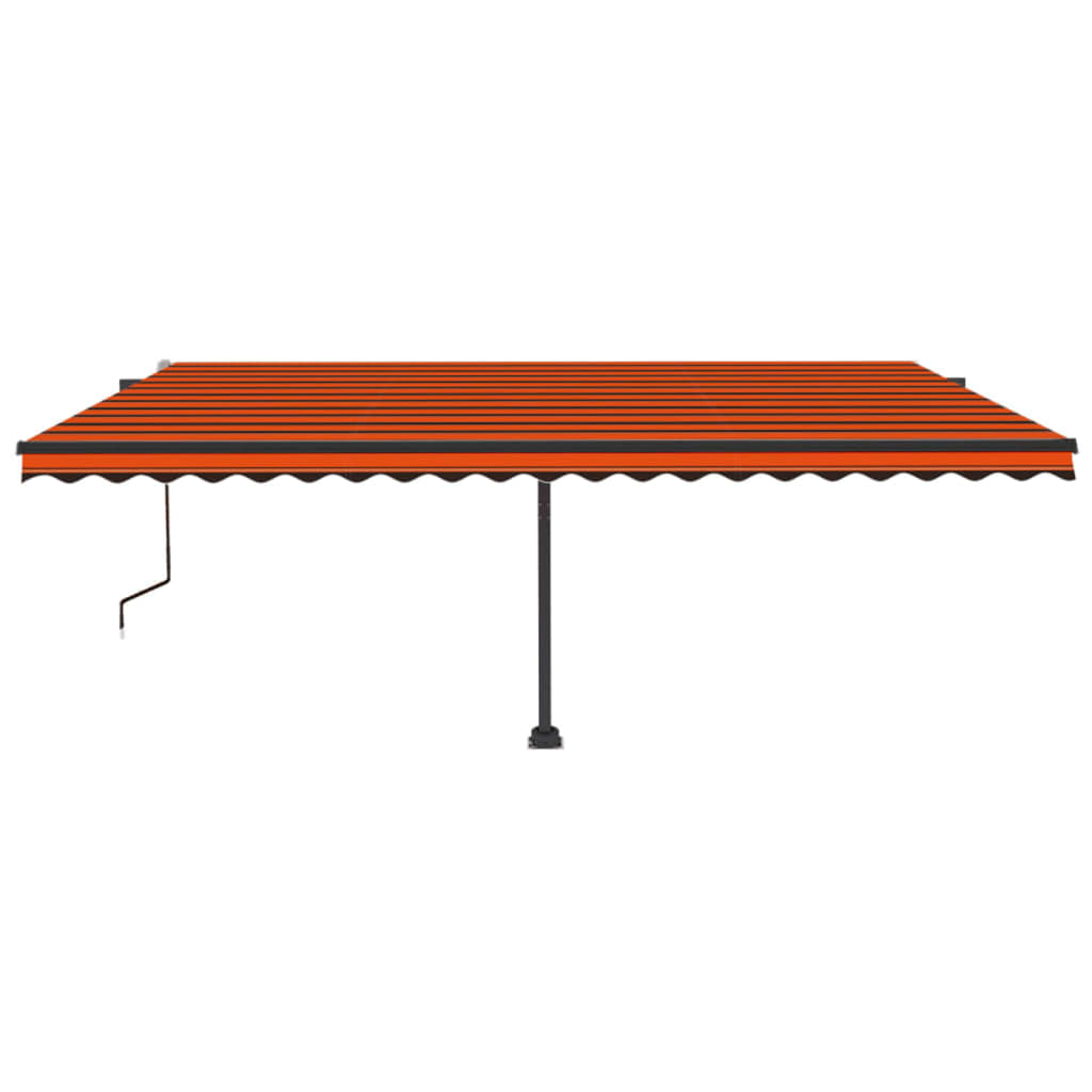 Automatische Markise mit LED Windsensor 500x300 cm Orange/Braun