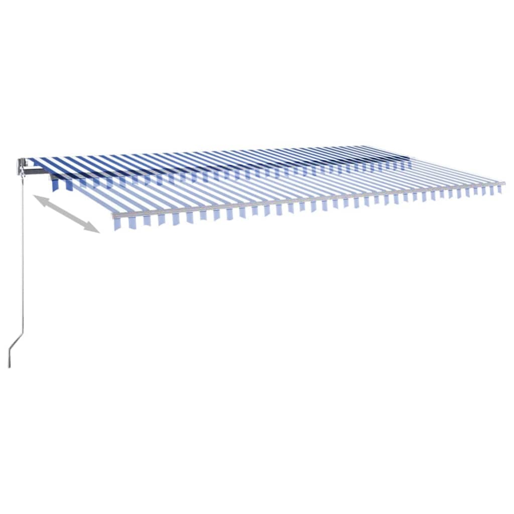 Standmarkise Automatisch 600x300 cm Blau/Weiß