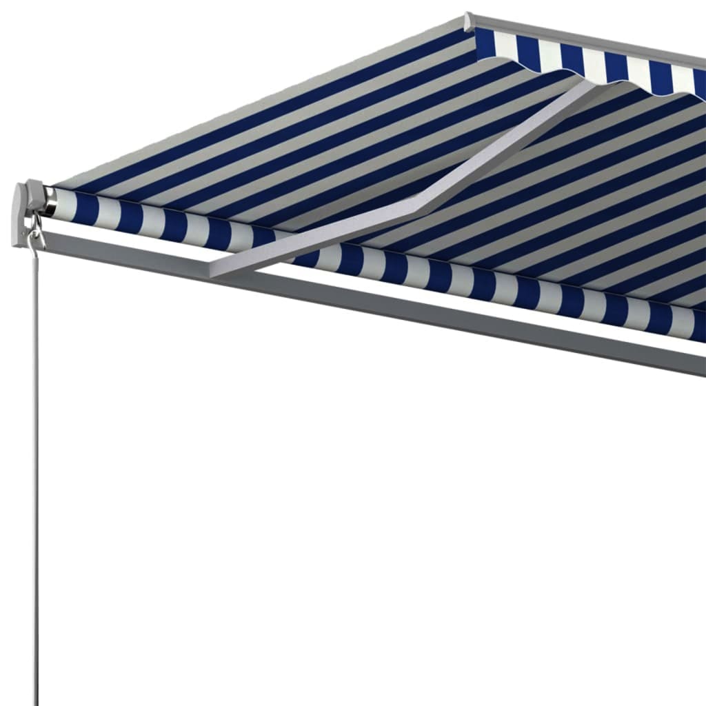 Standmarkise Automatisch 600x300 cm Blau/Weiß