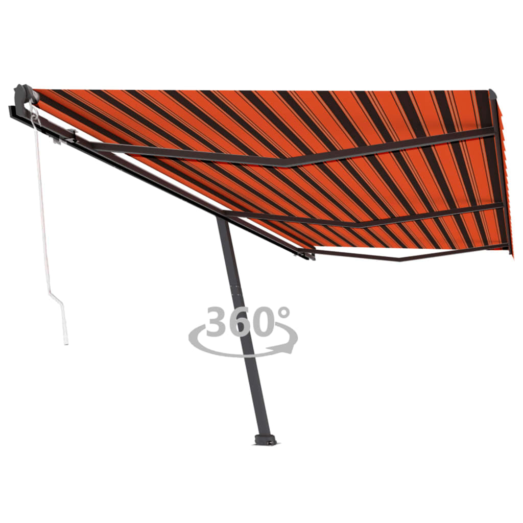Standmarkise Automatisch 600x300 cm Orange/Braun