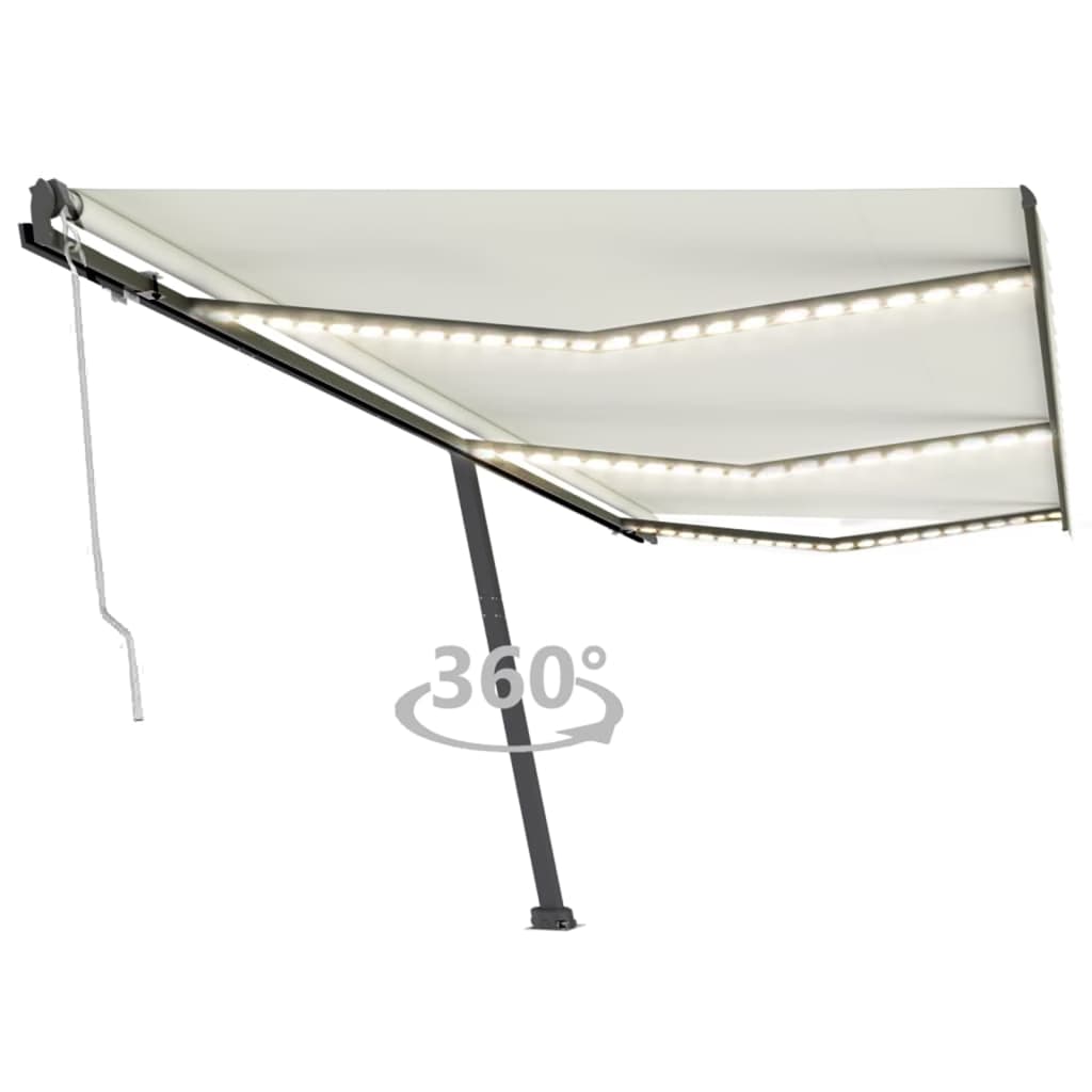 Automatische Markise mit LED & Windsensor 600x300 cm Creme