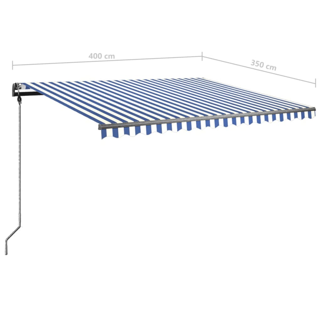 Standmarkise Einziehbar Handbetrieben 400x350 cm Blau/Weiß