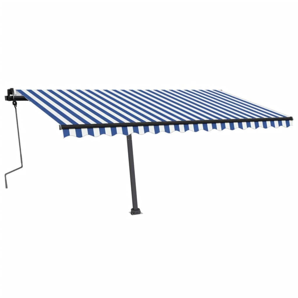 Standmarkise Einziehbar Handbetrieben 400x350 cm Blau/Weiß