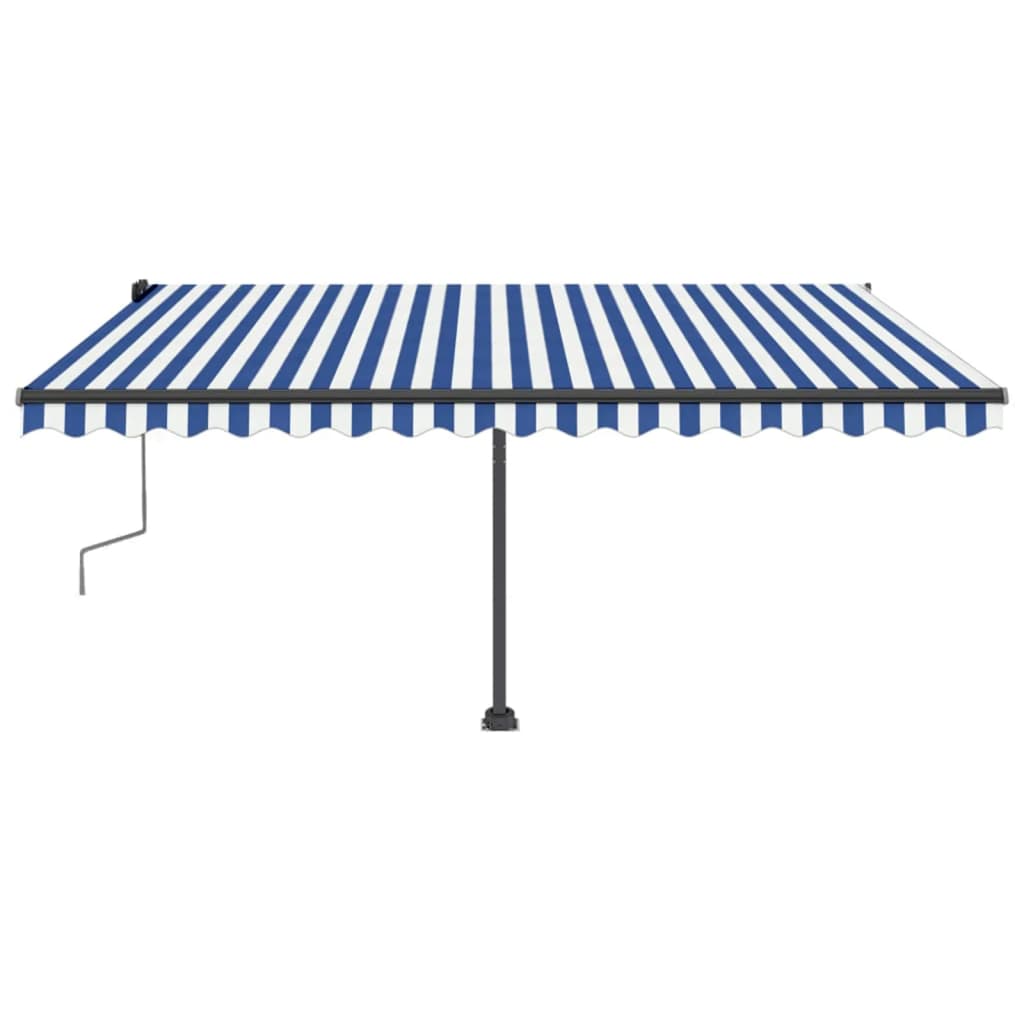 Standmarkise Einziehbar Handbetrieben 400x350 cm Blau/Weiß