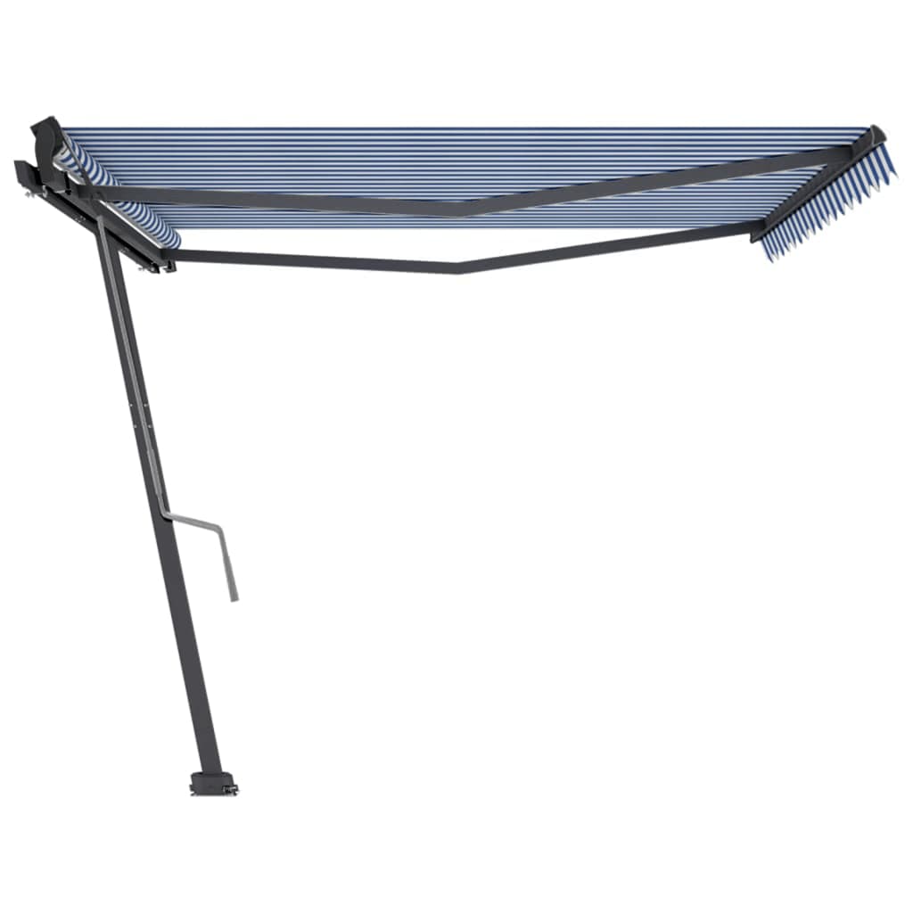 Standmarkise Einziehbar Handbetrieben 400x350 cm Blau/Weiß