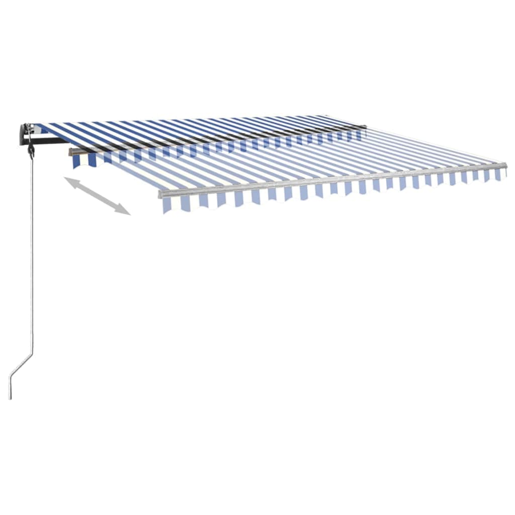 Standmarkise Einziehbar Handbetrieben 400x350 cm Blau/Weiß
