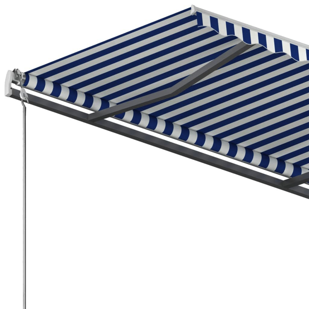 Standmarkise Einziehbar Handbetrieben 400x350 cm Blau/Weiß
