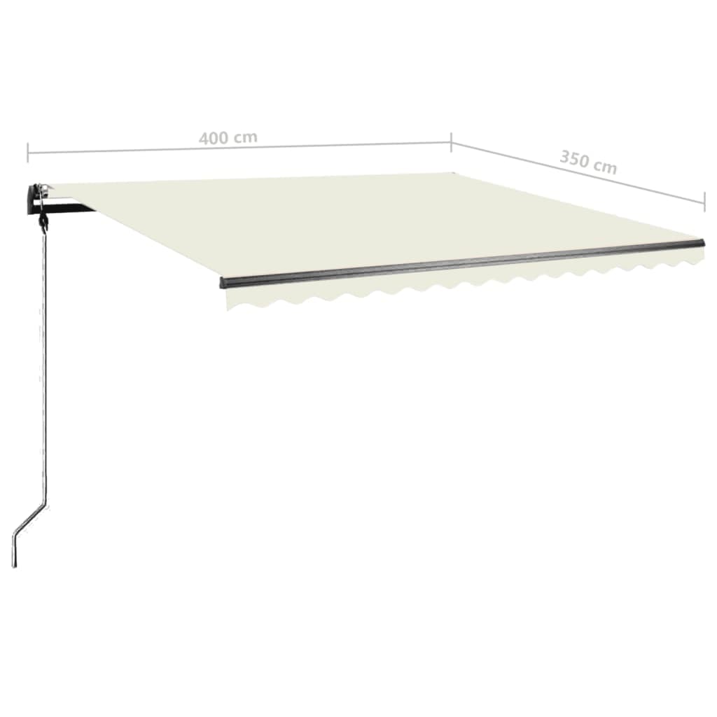 Standmarkise Einziehbar Handbetrieben 400x350 cm Cremeweiß