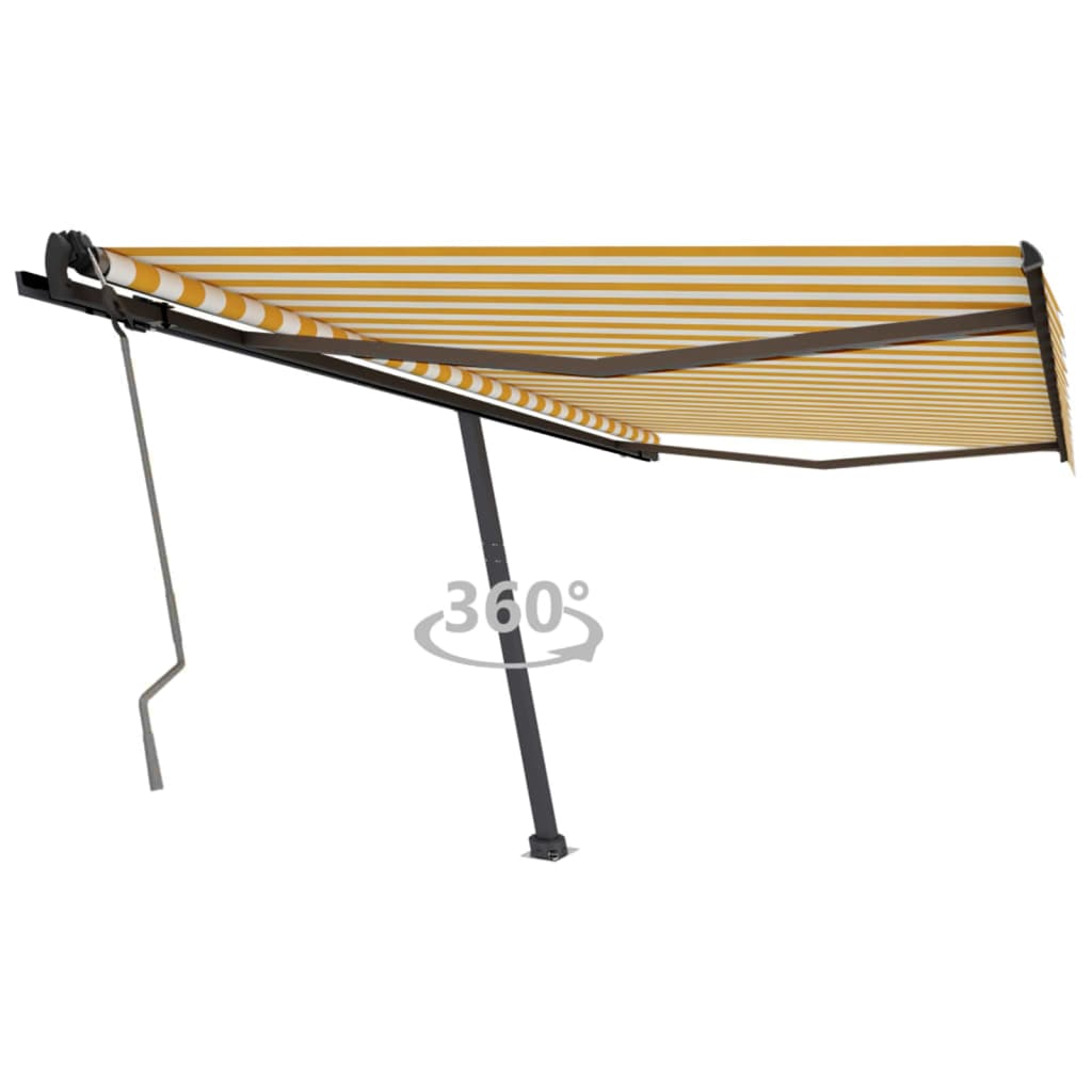 Standmarkise Einziehbar Handbetrieben 400x350 cm Gelb/Weiß