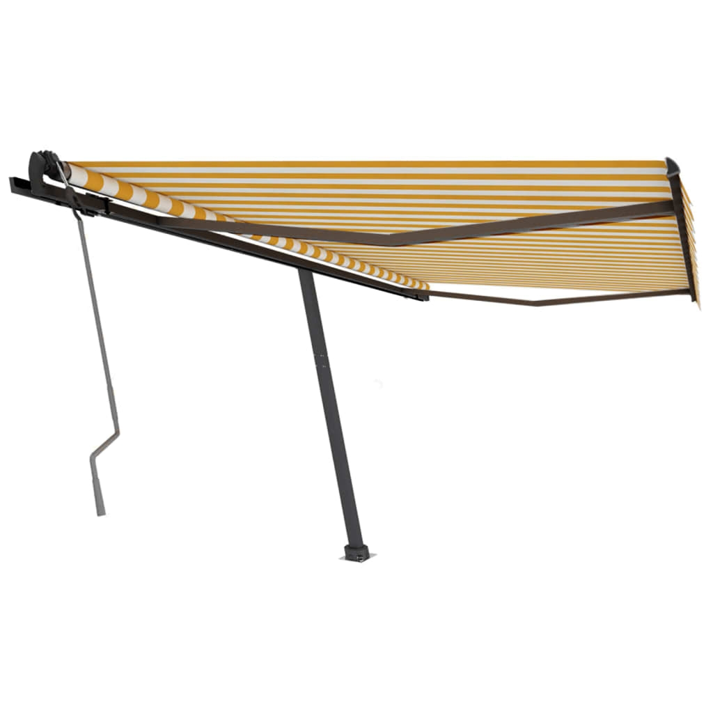 Standmarkise Einziehbar Handbetrieben 400x350 cm Gelb/Weiß