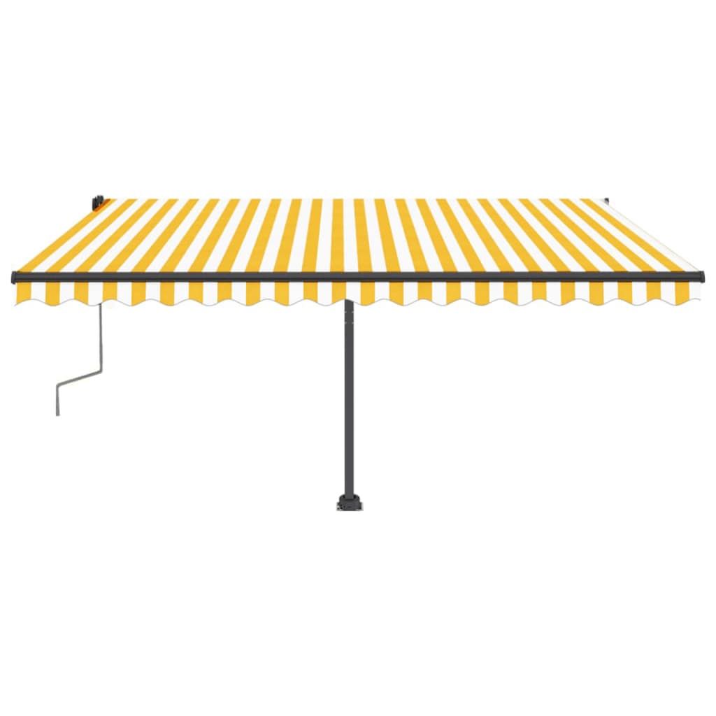 Standmarkise Einziehbar Handbetrieben 400x350 cm Gelb/Weiß