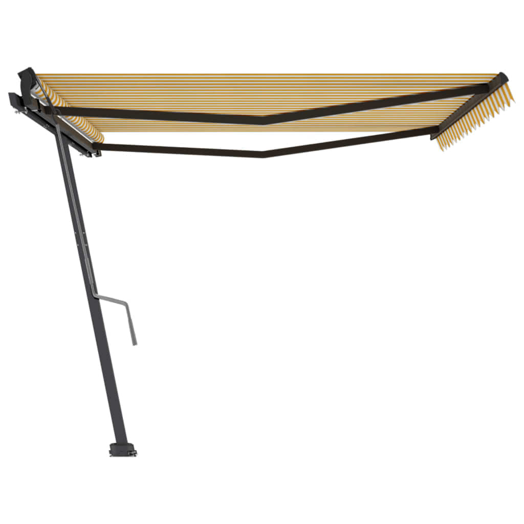 Standmarkise Einziehbar Handbetrieben 400x350 cm Gelb/Weiß