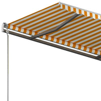 Thumbnail for Standmarkise Einziehbar Handbetrieben 400x350 cm Gelb/Weiß