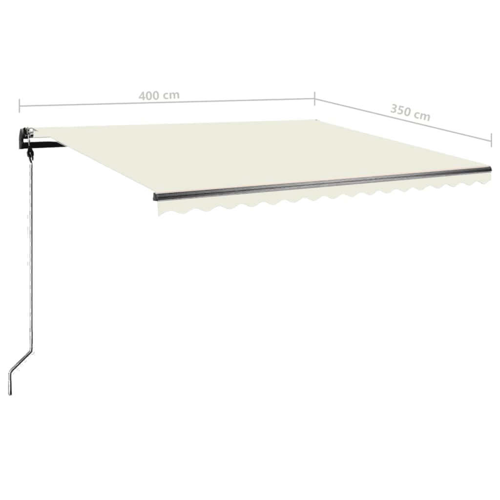 Gelenkarmmarkise Einziehbar mit LED 400x350 cm Creme