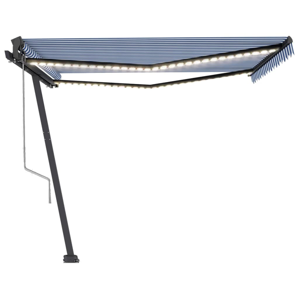 Automatische Markise mit LED & Windsensor 400x350 Blau und Weiß