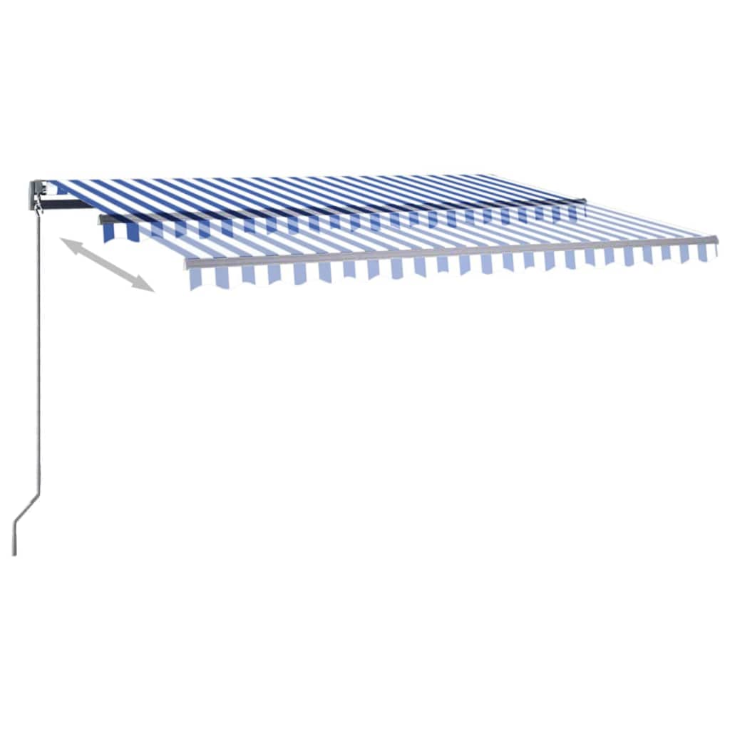 Automatische Markise mit LED & Windsensor 400x350 Blau und Weiß