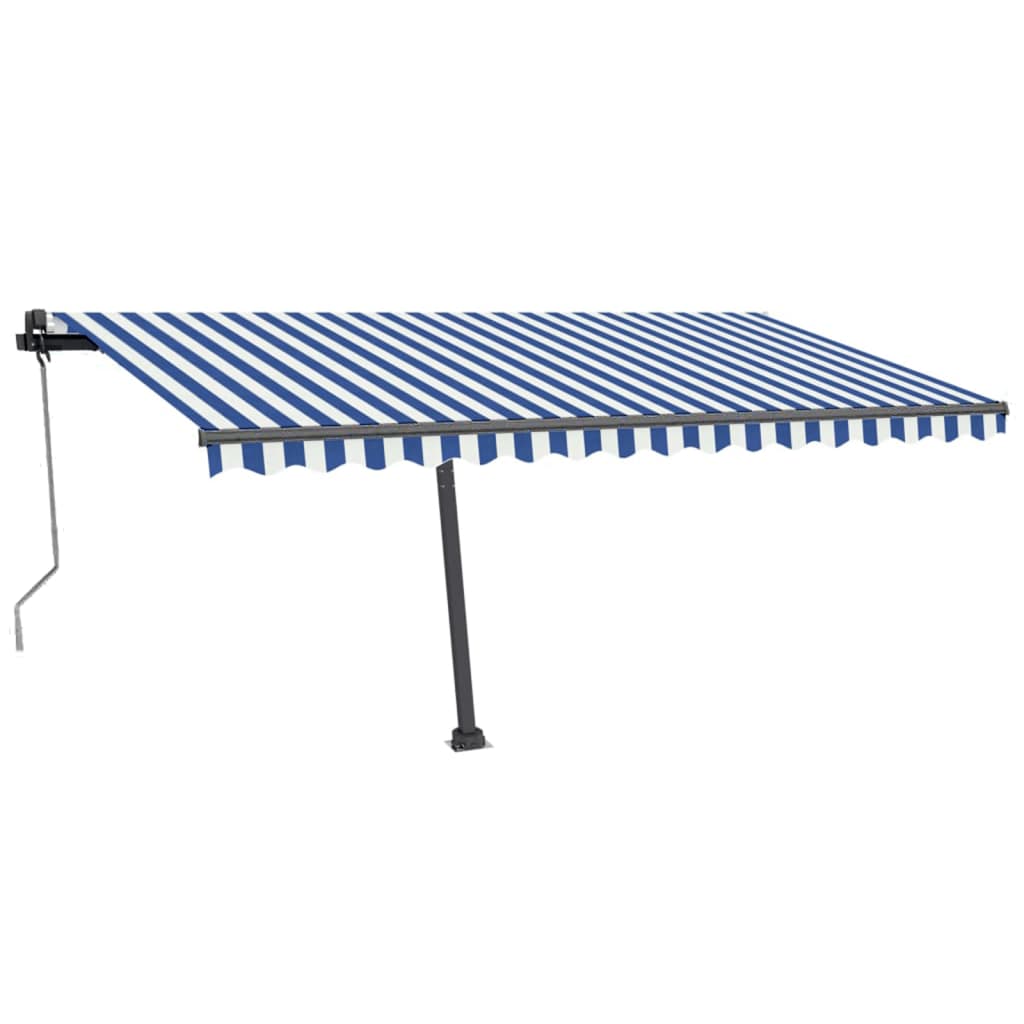 Automatische Markise mit LED & Windsensor 450x350 Blau und Weiß