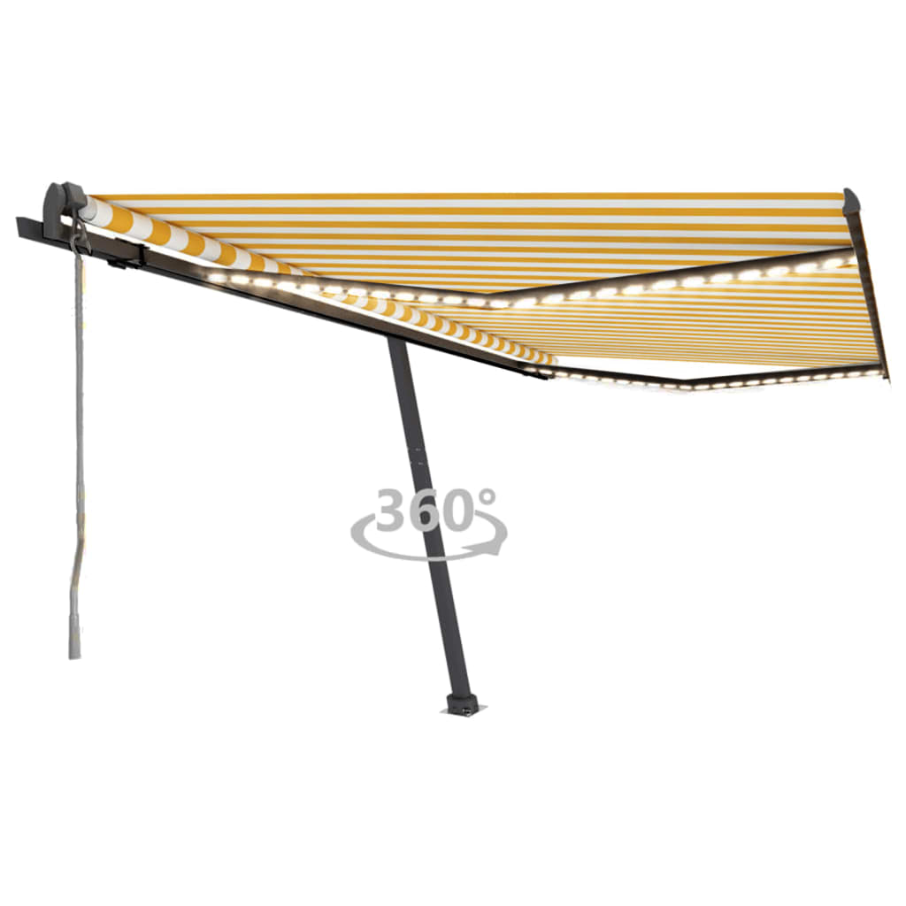 Automatische Markise mit LED & Windsensor 450x350 Gelb/Weiß