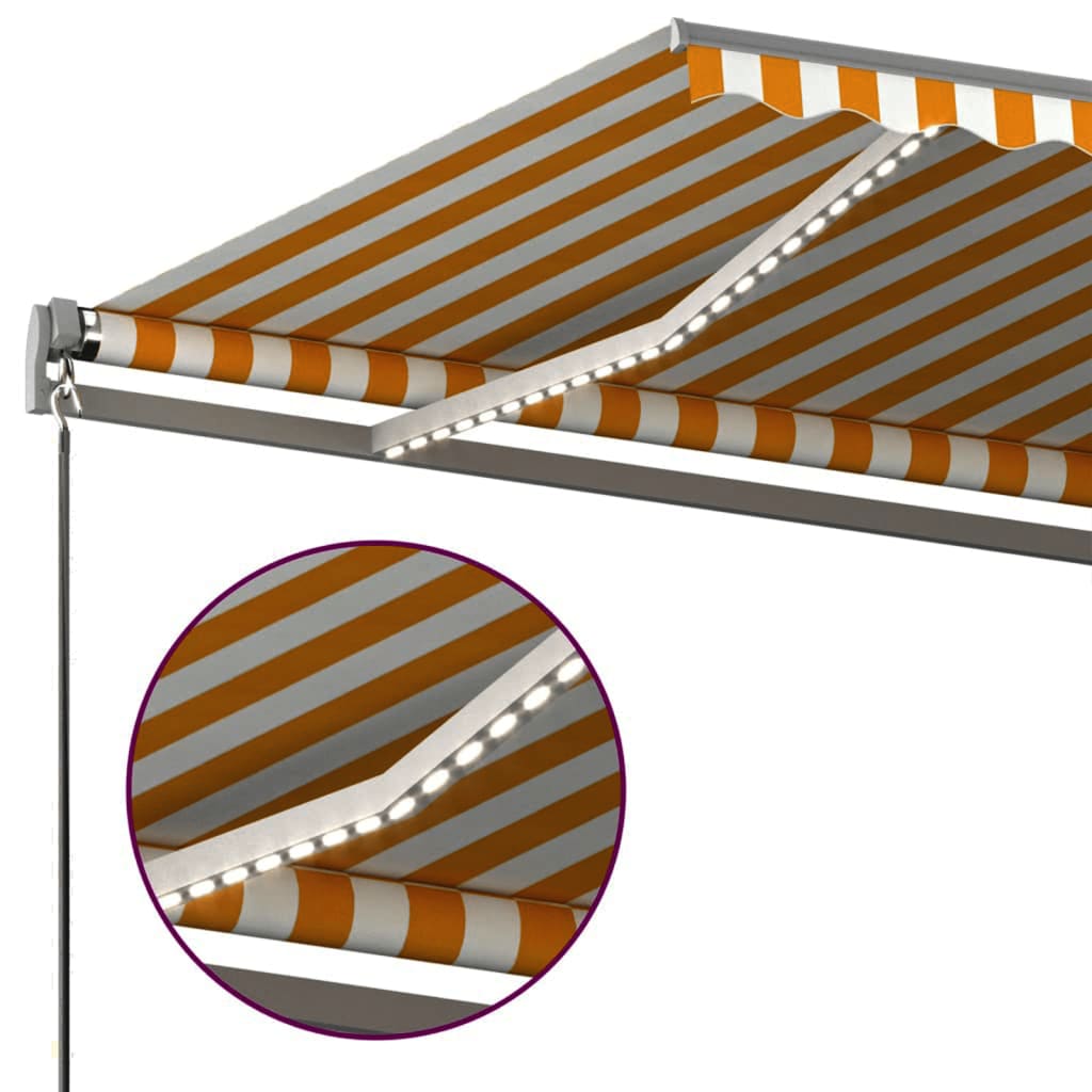 Automatische Markise mit LED & Windsensor 450x350 Gelb/Weiß