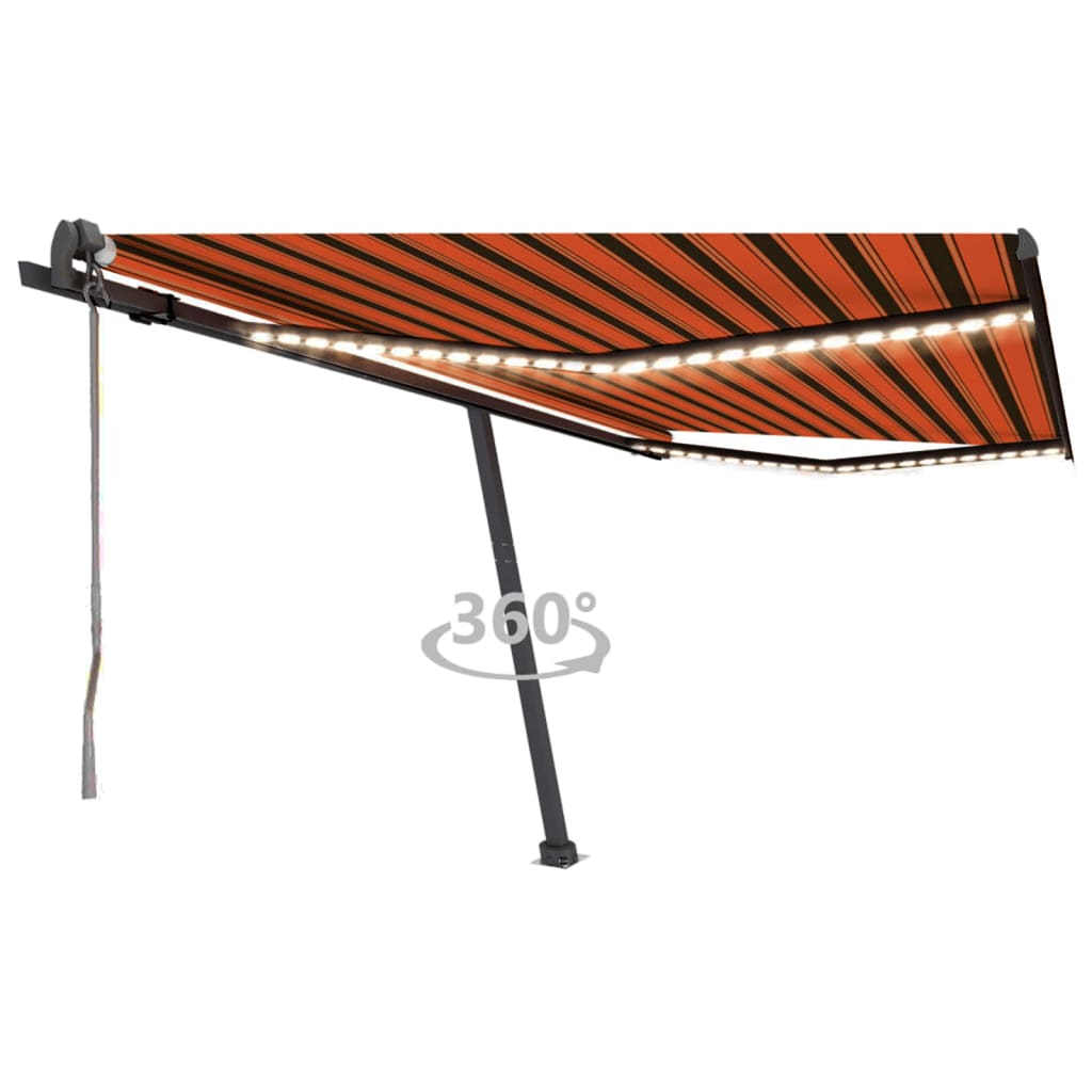 Automatische Markise mit LED & Windsensor 450x350 Orange/Braun