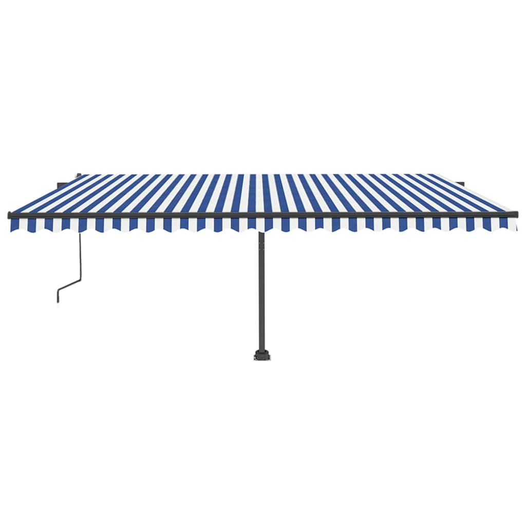 Standmarkise Automatisch 500x350 cm Blau/Weiß