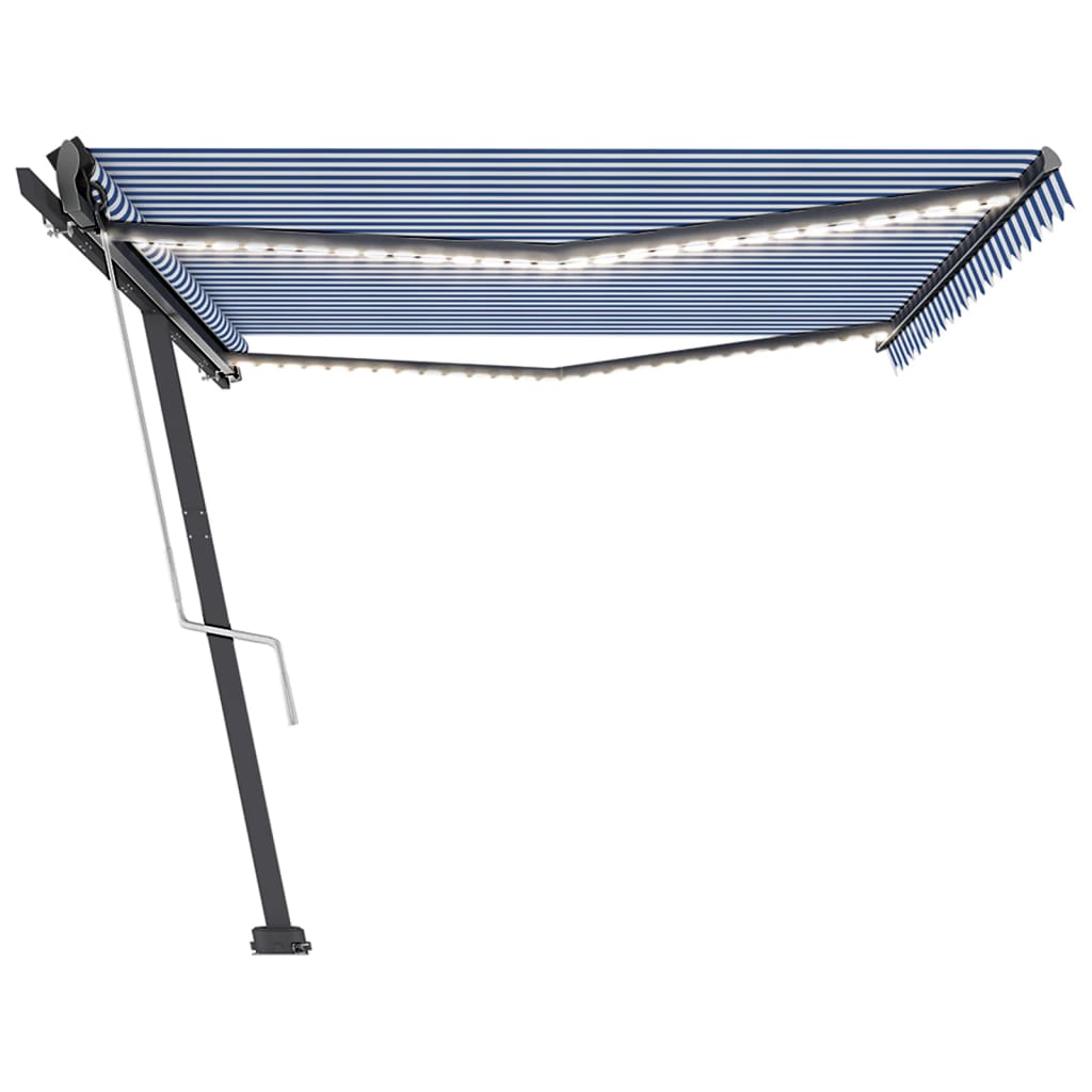 Automatische Markise mit LED & Windsensor 500x350 Blau und Weiß