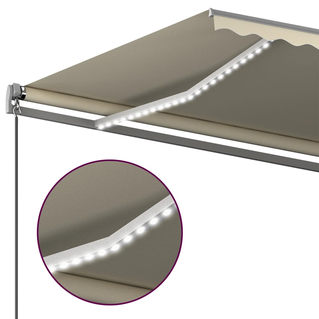 Automatische Markise mit LED & Windsensor 500x350 cm Cremeweiß