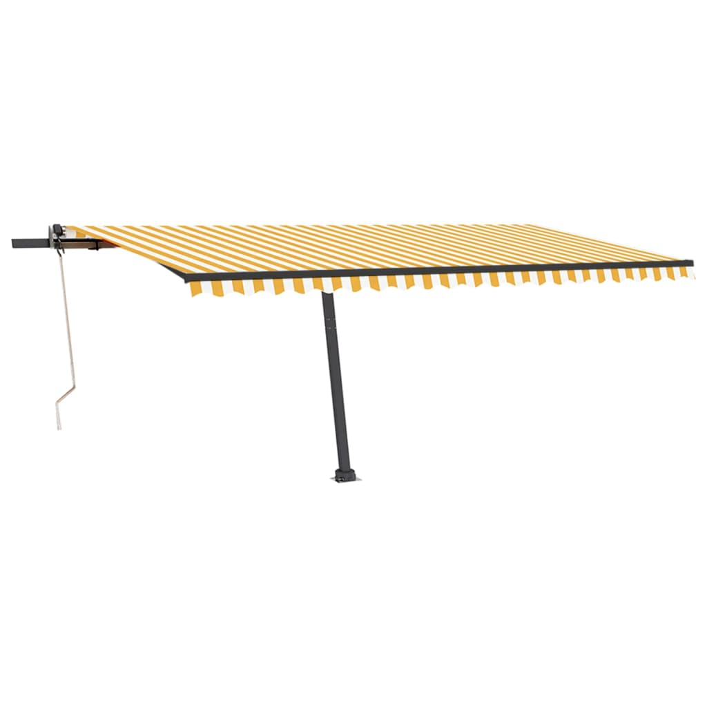 Automatische Markise mit LED & Windsensor 500x350 cm Gelb/Weiß