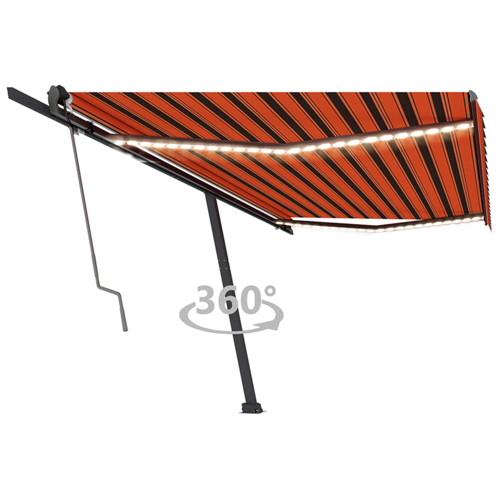 Automatische Markise mit LED & Windsensor 500x350 Orange/Braun