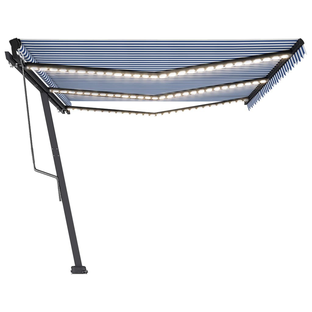Automatische Markise mit LED & Windsensor 600x350 Blau und Weiß