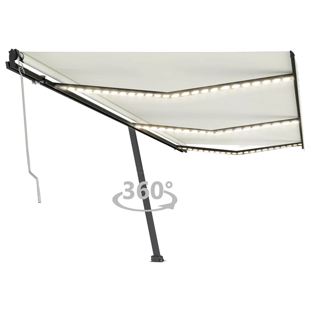 Automatische Markise mit LED & Windsensor 600x350 cm Creme
