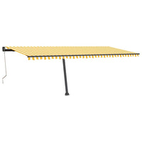 Thumbnail for Automatische Markise mit LED & Windsensor 600x350 cm Gelb/Weiß